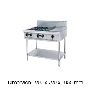 OB4GG1BFS-17 free standing burner/griddle combi